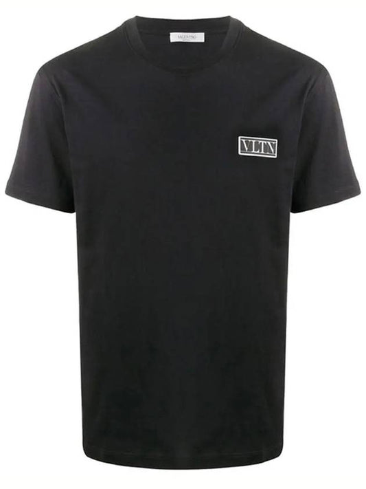 VLTN logo patch short sleeve t-shirt black - VALENTINO - BALAAN.