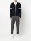 Cotton Milano Armband Zip Up Hoodie Navy - THOM BROWNE - BALAAN 6