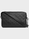 Medium Calfskin Triomphe Embossed Messenger Bag Black - CELINE - BALAAN 4