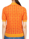 Jacquard Short Sleeve Knit Top Orange - TORY BURCH - BALAAN 5