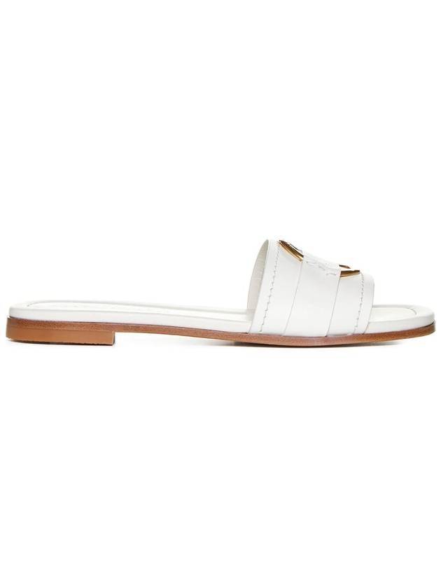 Belle Leather Slippers White - MONCLER - BALAAN 1