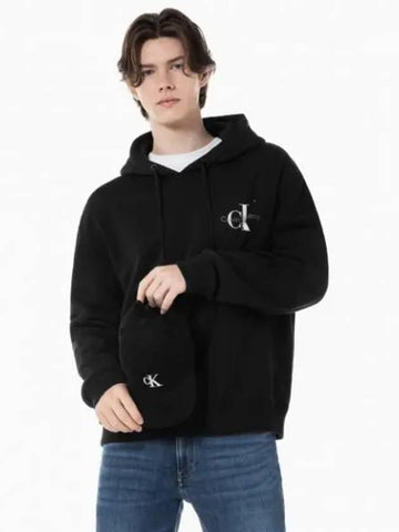 JEANS Unisex Relaxed Fit Monogram Logo Hoodie J327360 BEH - CALVIN KLEIN - BALAAN 1