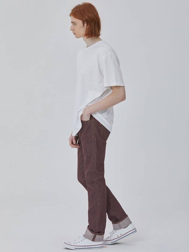 Denim Color Selvedge Pants Wine - CORK - BALAAN 3