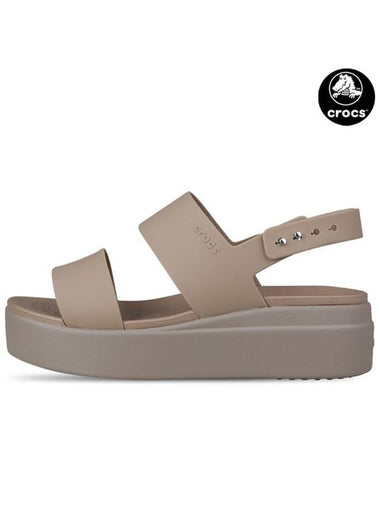 Brooklyn Low Wedge Sandals Mushroom Brown - CROCS - BALAAN 1