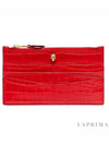 Logo Flat Zipper Card Wallet Deep Red - ALEXANDER MCQUEEN - BALAAN.