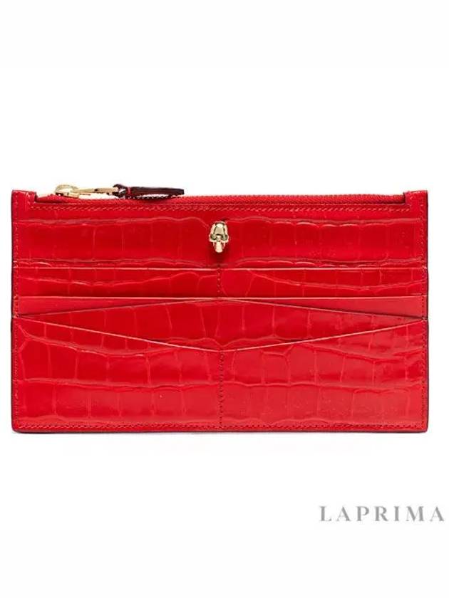 Logo Flat Zipper Card Wallet Deep Red - ALEXANDER MCQUEEN - BALAAN 2