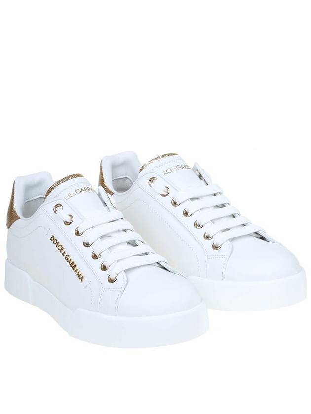 lettering Portofino sneakers white gold - DOLCE&GABBANA - BALAAN 3