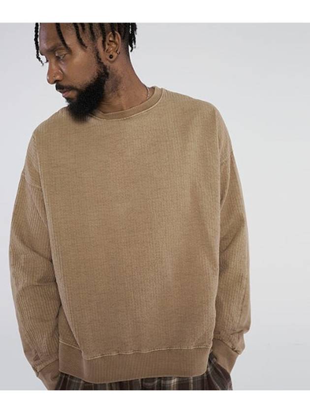 Front Panel Color Pigment Washing Sweatshirt Camelbeige - TENER - BALAAN 1