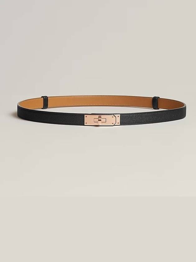 Hermes Kelly 18 Belt Rose Gold Belt Black - HERMES - BALAAN 2