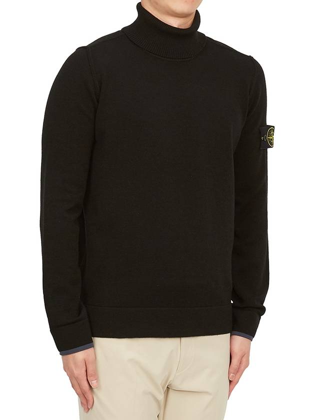 Wappen Patch Wool Turtleneck Black - STONE ISLAND - BALAAN 4