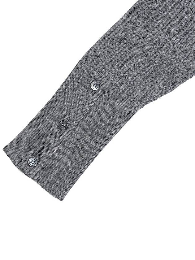 Baby Cable Cotton 4 Bar Crew Neck Knit Top Grey - THOM BROWNE - BALAAN 8