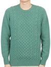 Crew Neck Lambswool Knit Top Green - DRUMOHR - BALAAN 2