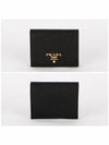 Saffiano Metal Logo Gold Fold Wallet Black - PRADA - BALAAN 3