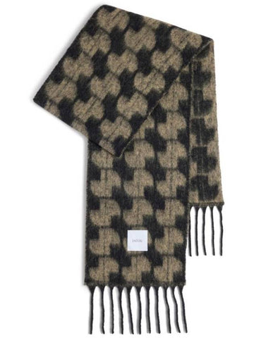 Logo Patch Alpaca Scarf Black - PATOU - BALAAN 1