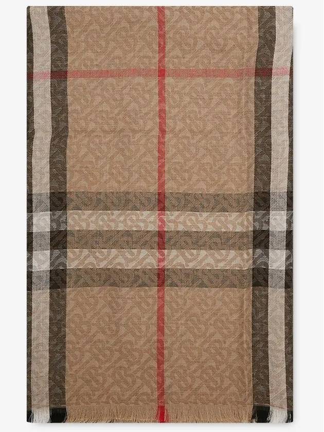 Jacquard Check Pattern Scarf Beige - BURBERRY - BALAAN 3