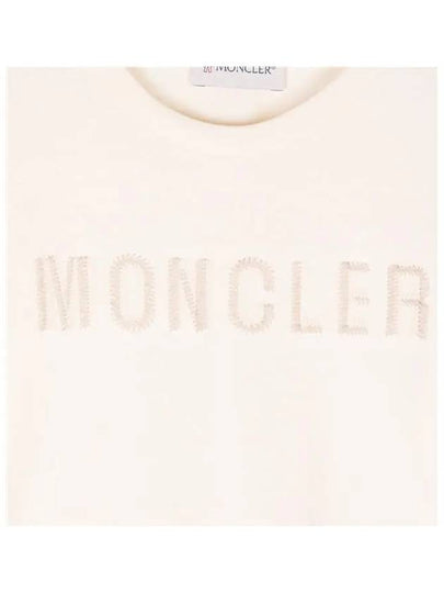 Moncler Junior 12 14 Logo Long Sleeve T Shirt Ivory - MONCLER - BALAAN 2