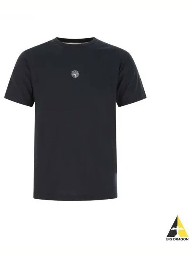 Embroidered Logo Short Sleeve T-Shirt Navy - STONE ISLAND - BALAAN 2