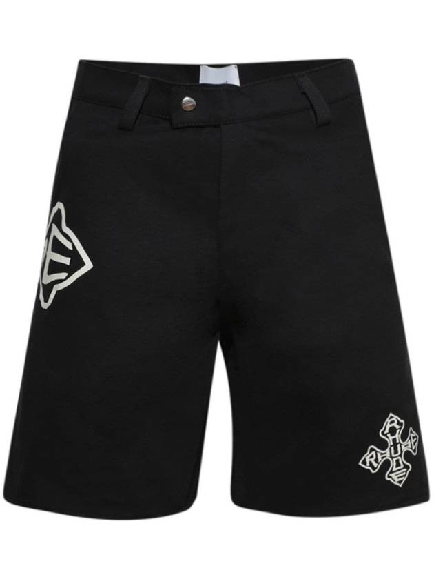 RHUDE CROSS LOGO TWILL SHORT - RHUDE - BALAAN 1