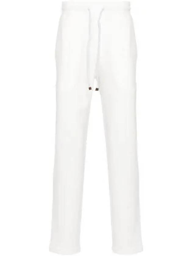 Men's Techno Fleece Cotton Track Pants White - BRUNELLO CUCINELLI - BALAAN 2