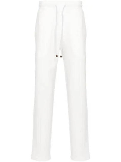 Men's Techno Fleece Cotton Track Pants White - BRUNELLO CUCINELLI - BALAAN 2