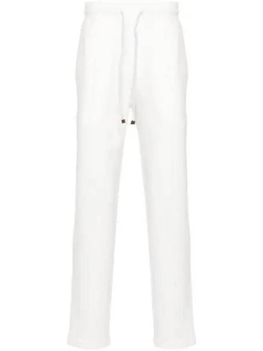 Men's Techno Fleece Cotton Track Pants White - BRUNELLO CUCINELLI - BALAAN 2