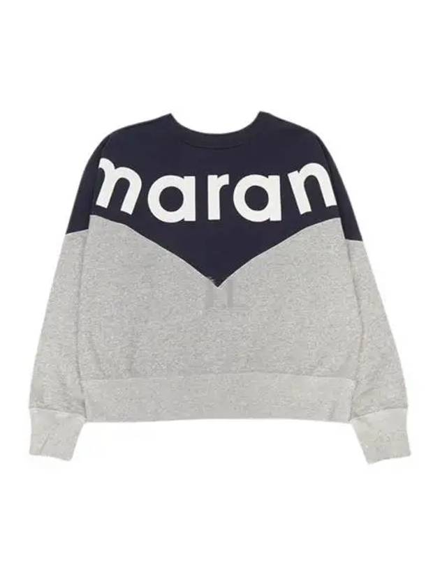 Houston Two-Tone Logo Cotton Sweatshirt Navy Grey - ISABEL MARANT - BALAAN 2