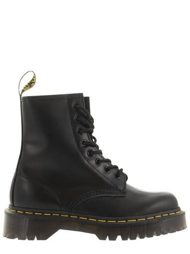 1460 Bex Smooth Leather Platform Worker Boots Black - DR. MARTENS - BALAAN 1