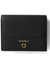 Small Logo Half Wallet Black - SALVATORE FERRAGAMO - BALAAN 3