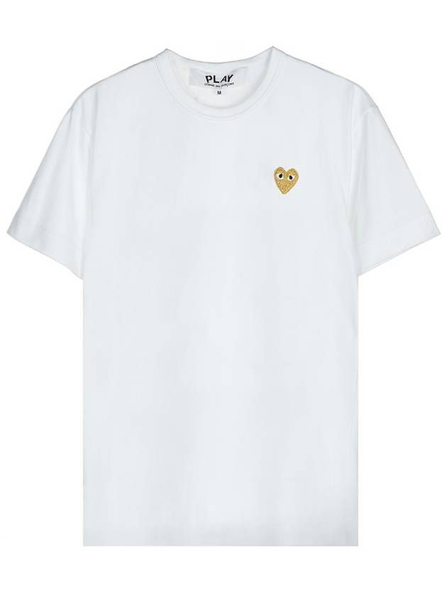 Men s Heart Logo Short Sleeve T Shirt AZ P1T216 051 WHITE - COMME DES GARCONS - BALAAN 8