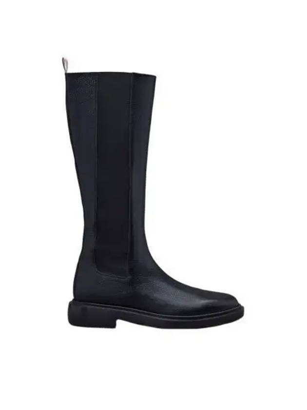 Logo Pebble Leather Chelsea Long Boots Black - THOM BROWNE - BALAAN 2