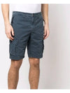 Men's Wappen Patch Pocket Bermuda Cargo Shorts Navy - STONE ISLAND - BALAAN 3