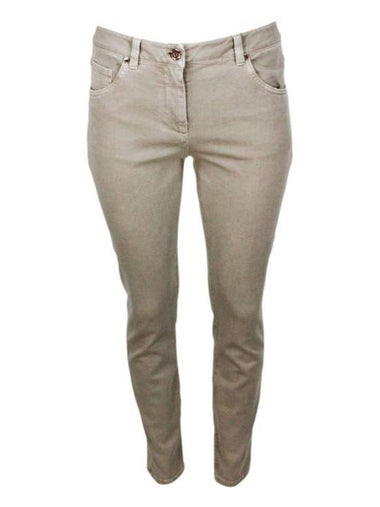 Denim Straight Pants MH137P5679C9504 Beige freddo - BRUNELLO CUCINELLI - BALAAN 1