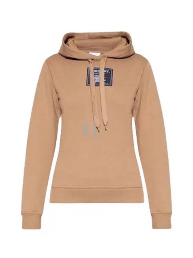 Women's Prosum Label Cotton Hoodie Camel - BURBERRY - BALAAN 2