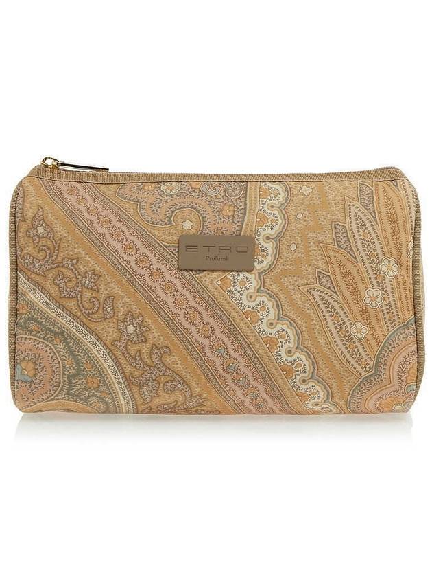 Profumi Logo Patch Zipper Pouch Bag Beige - ETRO - BALAAN 2