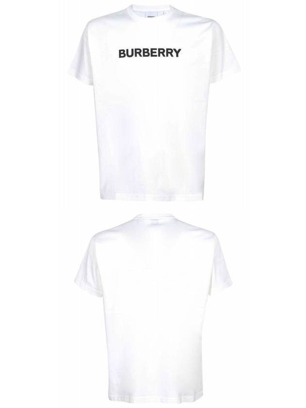 logo print cotton short sleeve t-shirt white - BURBERRY - BALAAN 5