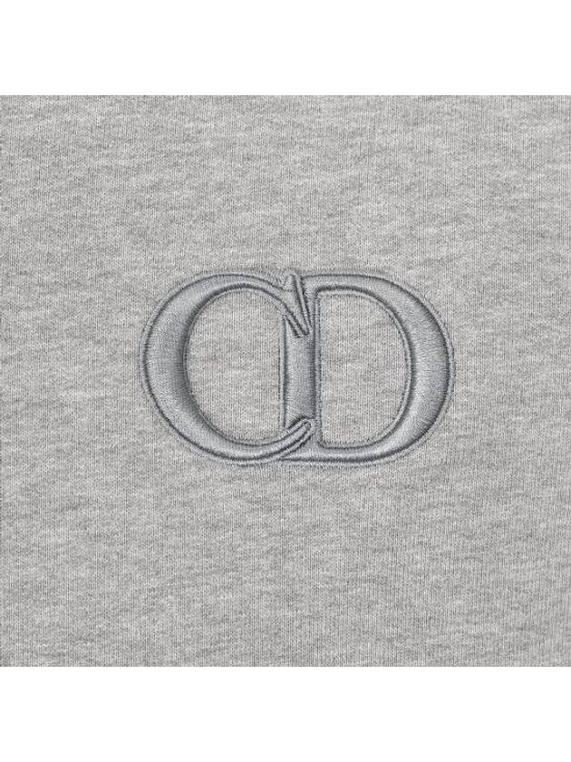 Cd Icon Embroidered Cotton Hoodie Grey - DIOR - BALAAN 4