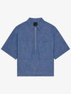 Overshirt Denim Chambray Short Sleeve Shirt Light Blue - GIVENCHY - BALAAN 2