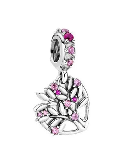 Heart Family Tree Dangle Bracelet Charm Silver Pink - PANDORA - BALAAN 2