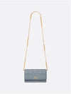 Caro Supple Cannage Calfskin Pouch Bag Cloud Blue - DIOR - BALAAN 5