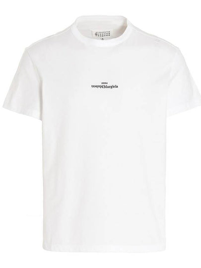 Reverse Embroidered Logo Stitched Cotton Short Sleeve T-Shirt White - MAISON MARGIELA - BALAAN 2