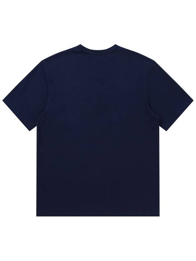 Men's Flower Graphic Short Sleeve T-Shirt Navy - SOLEW - BALAAN 3