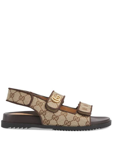 Double G Canvas Sandals Beige - GUCCI - BALAAN 1