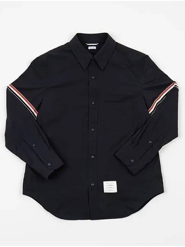 Three Stripes Armband Nylon Long Sleeve Shirt Navy - THOM BROWNE - BALAAN 2