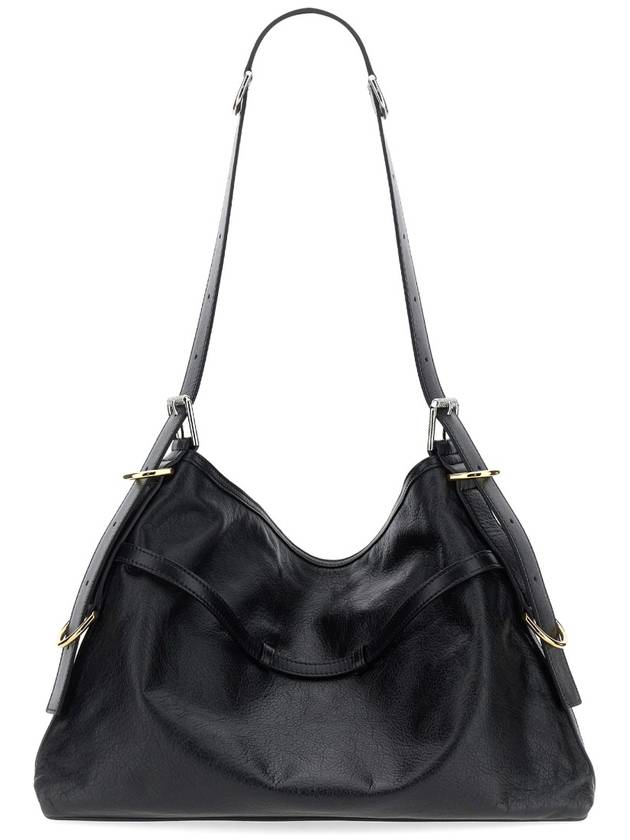 Voyou Medium Leather Shoulder Bag Black - GIVENCHY - BALAAN 4