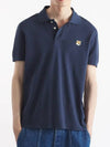 Fox Head Patch Cotton Polo Shirt Blue - MAISON KITSUNE - BALAAN 4