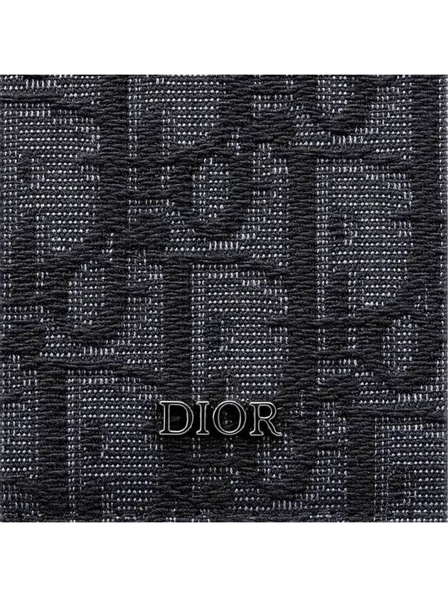 Vertical Half Card Holder Beige And Black  Oblique Jacquard - DIOR - BALAAN 6