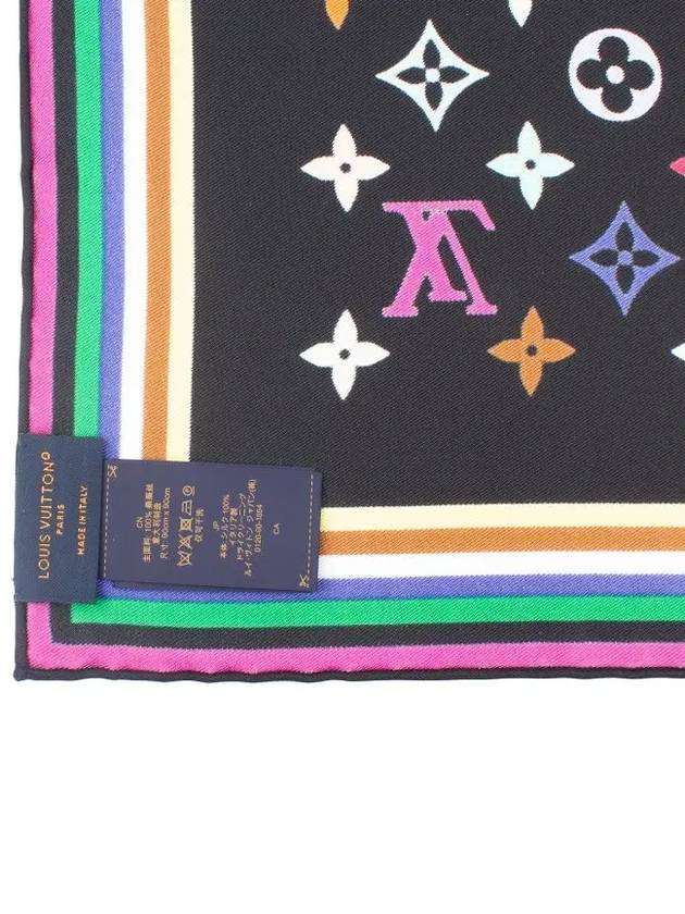 Monogram Multicolor Square 90 Silk Scarf Black - LOUIS VUITTON - BALAAN 4