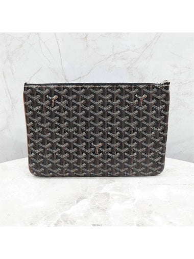 Lux You Senna Clutch Bag MM Black Tan - GOYARD - BALAAN 1