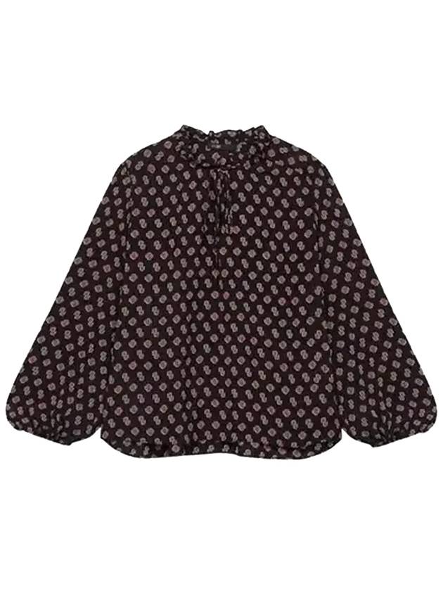 Women's Monogram Chiffon Blouse Black - MAJE - BALAAN 1