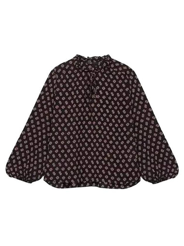 Women's Monogram Chiffon Blouse Black - MAJE - BALAAN 1